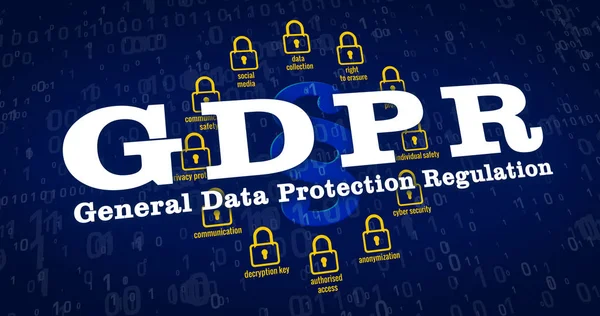 Rgpd Reglamento General Protección Datos Candados Símbolo Párrafo Palabras Clave — Foto de Stock