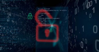 Siber güvenlik dijital arka plan kavramı yarığı. Veri erişimi için asma kilit açma bilgisayar hack.