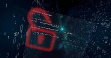 Siber güvenlik dijital arka plan kavramı yarığı. Veri erişimi için asma kilit açma bilgisayar hack.