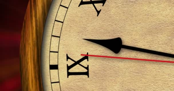 非常に近い ビューでレトロなスタイルの時計 オールド タイマー ローマ数字 — ストック動画
