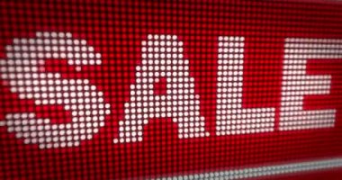 Satılık %50 off büyük Led başlığını görüntüler. Promosyon mesaj.