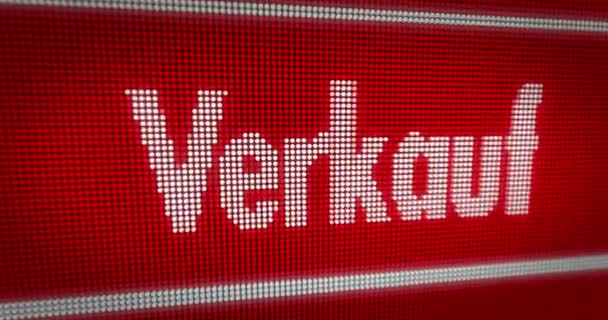 Verkauf Försäljning Tyska Titel Stor Led Display Reklambudskap Sömlös Och — Stockvideo