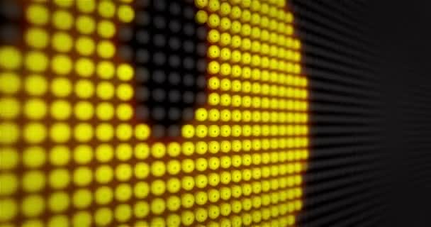 Емоційне Сумне Обличчя Великому Світлодіодному Дисплеї Великими Пікселями Значок Яскравого — стокове відео