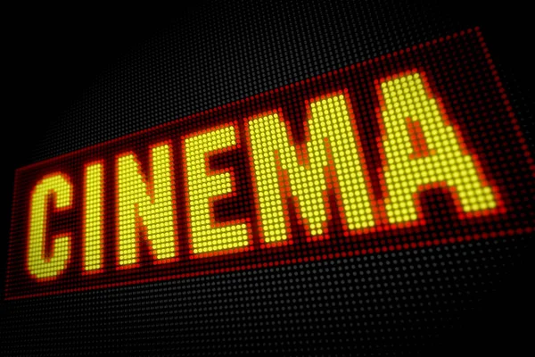 Cinema Neon Big Led Display Large Pixels Characters Lights Illustration — Stock Photo, Image