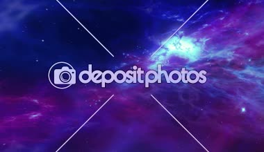 Uçuş yıldız ve bulutsu bulutlar ile evren aracılığıyla. Galaxy sorunsuz ve loopable animasyon. Uzay yolculuğu ve keşif kavramı.