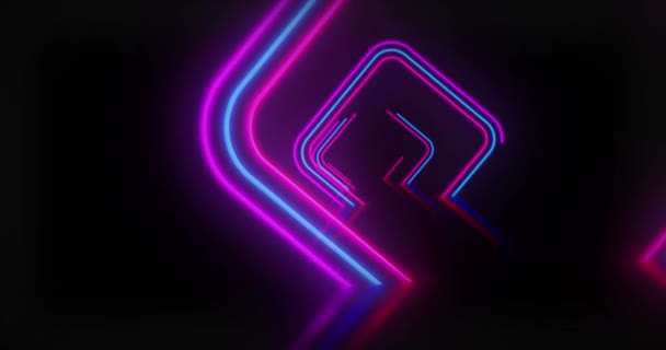 Neon Arka Plan Uçuş Kaçışını Loopable Kavramı Animasyon Arasında Retro — Stok video