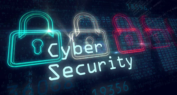 Siber Güvenlik Internet Güvenliği Dijital Arka Plan Üzerinde Kırmızı Yeşil — Stok fotoğraf