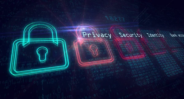 Privatliv Sikkerhed Identitet Internettet Cybersikkerhedskoncept - Stock-foto