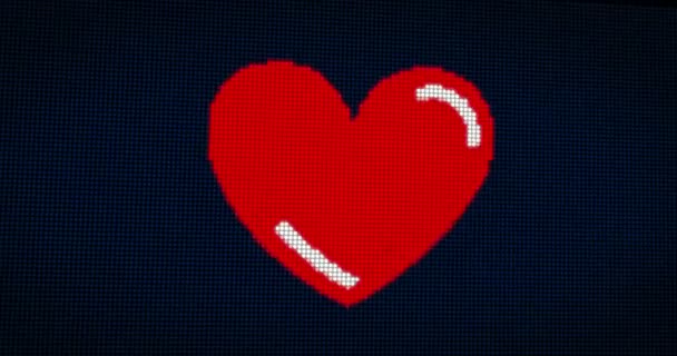 Pixel Forme Coeur Dans Animation Stylisée Rétro Avec Slogan Amour — Video