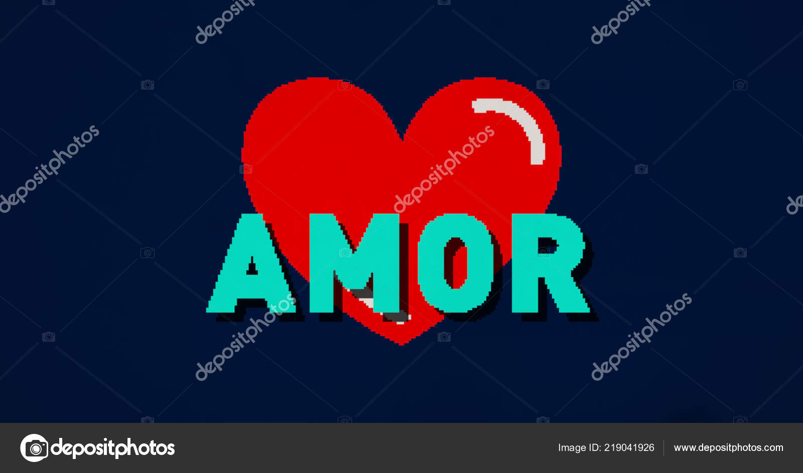 Pixel Heart Shape Amor Love Spanish Retro Game Console Stylized