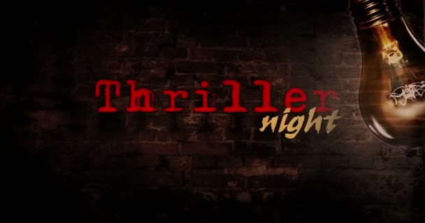 Thriller Movie Night Intro Background Opener Cinema Event Large Blinking — Stock Video