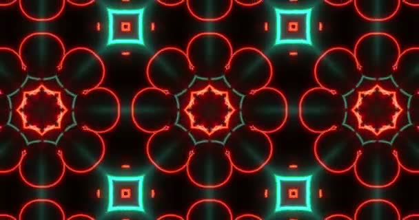 Abstract Hypnotic Kaleidoscope Pattern Seamless Animation Dynamic Multicolored Loop Motion — Stock Video