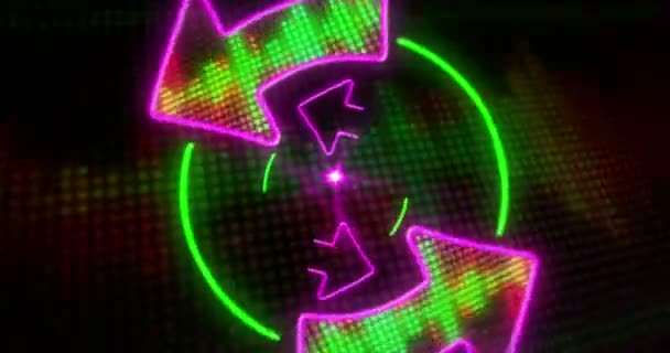 Zvukové Spektrum Světla Šipky Neony Cyklických Nekonečnou Animaci Pro Hudba — Stock video