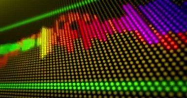 Dinamik ses spektrum çizgileri Led ekranda. Loopable ve sorunsuz arka plan.