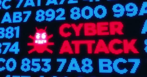 Lückenlose Animation Von Cyber Angriffen Computerschutz Sicherheit Und Internetsicherheit Abstrakter — Stockvideo