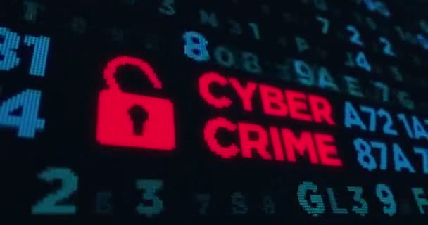 Loopbare Animatie Van Cybercriminaliteit Computer Bescherming Cyber Veiligheid Internet Security — Stockvideo