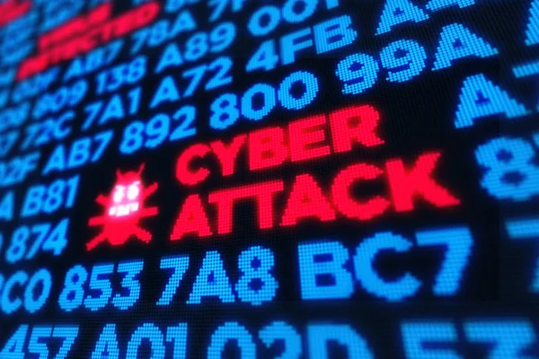 Computer Orm Cyber Angreb Koncept Illustration Med Virus Symbol - Stock-foto
