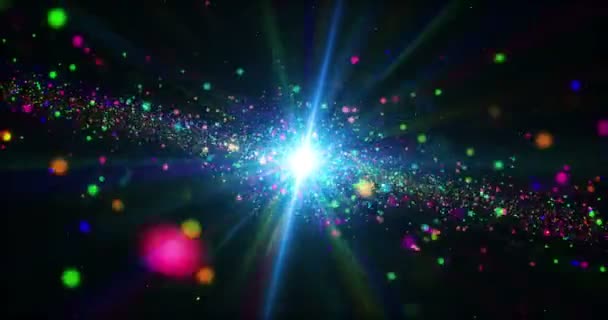 五颜六色的星系抽象背景 宇宙探索概念无缝动画 — 图库视频影像