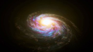 Uzay araştırmaları - Samanyolu. Cosmos 3d çizim.