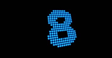 Geri sayım ikinci 10-0. Sorunsuz geçişin moleküller tarafından basamak değiştirme. Parlak ekran stil sayıları.