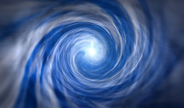 Zaman tünelinde tarafından seyahat. Solucan deliği, zaman girdap, bilim ve fizik 3d illüstrasyon soyut kavram.