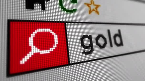 Zoek Naar Goud Het Internet Typen Sleutelwoord Www Browser Computer — Stockvideo