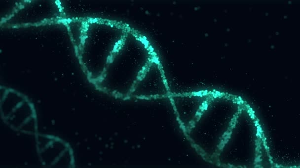 Dna Helix Moleculen Abstracte Animatie Met Bokeh Wetenschap Genetica Biotechnologie — Stockvideo