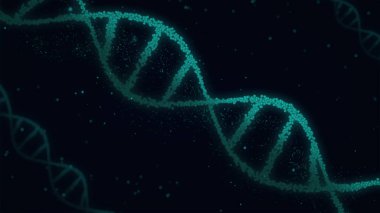 DNA sarmal molekülleri 3d illüstrasyon soyut. Biyoteknoloji, genetik ve biyoloji kavramı. Yeni teknolojik altyapı.
