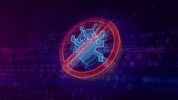 Cyber Security Abstract Concept Contour Antivirus Icon Digital Background Computer — Stock Fotó