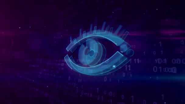 Cyber Spy Surveillance Internet Spying Tracking Privacy Cyberspace Eye Symbol — Stock Video