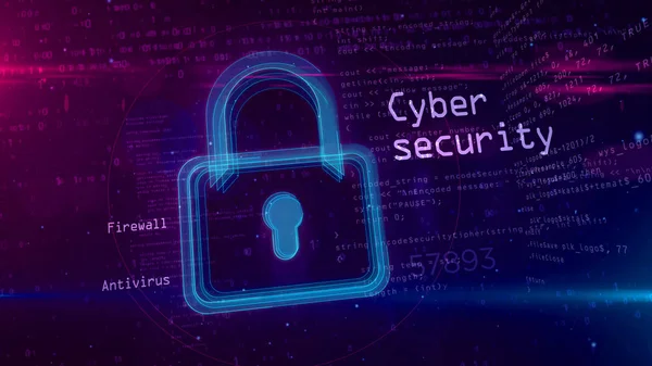 Cyber Sicherheit Abstraktes Konzept Illustration Computersicherheitssymbol Auf Digitalem Hintergrund Kontur — Stockfoto