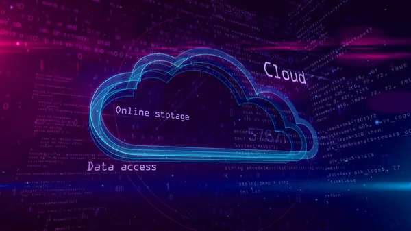 Cloud Computing Archiviazione Dei Dati Nel Cyberspazio Concetto Astratto Contorno — Foto Stock