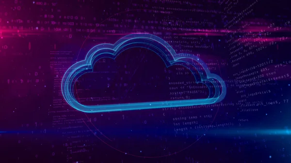 Cloud Computing Archiviazione Dei Dati Nel Cyberspazio Concetto Astratto Contorno — Foto Stock