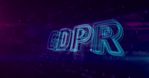 Peraturan Perlindungan Data Umum Gdpr Tentang Latar Belakang Digital Keamanan — Stok Video