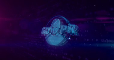 Gdpr genel veri koruma Yönetmeliği Yasası dijital arka plan üzerinde. Avrupa Birliği'ndeki gizlilik güvenlik.