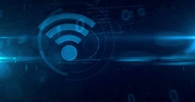 WiFi simgesi soyut kavram. Döngü tünel Soyut animasyon kablosuz iletişim ve etkin nokta simgesini.