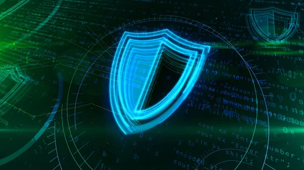 Ciberseguridad Fondo Digital Con Icono Escudo Protección Datos Abstracto Ilustración — Foto de Stock