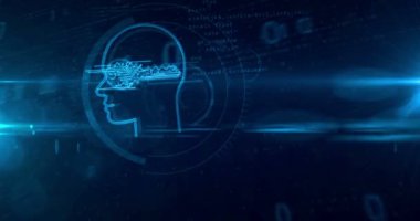 Siber gizlilik ve kişisel verileri koruma teknolojisi sembolü dijital arka plan. Şifreleme, şifre güvenliği, özel anahtar ve saldırı önleme soyut kavram 3d döngü ve sorunsuz animasyon.