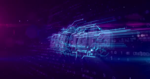 Analýzy Big Dat Digitální Počítačové Animaci Abstraktní Pojem Technologie Binární — Stock video