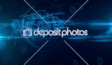 Büyük veri analizi ve dijital bilgi işlem hologram. Teknoloji soyut kavram ikili arka plan üzerinde. Loopable ve sorunsuz tünel 3d animasyon.