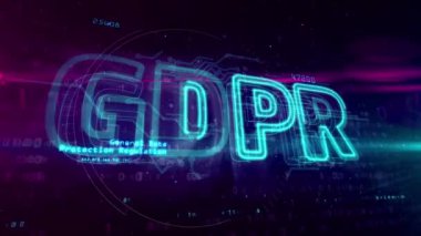 Gdpr genel veri koruma Yönetmeliği Kanunu hologram dijital arka plan üzerinde. Avrupa Birliği'ndeki Gizlilik Güvenlik.