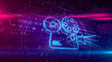 Projektör film oyuncu hologram kavramı