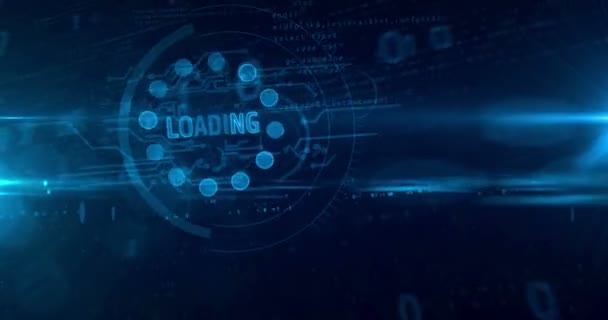 Loading Hologram Dynamic Digital Background Loading Upload Download Waiting Connection — Stock Video