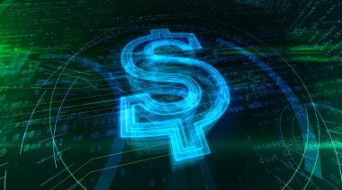 Siber arka planda dolar sembolü