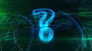 Siber arka planda soru işareti