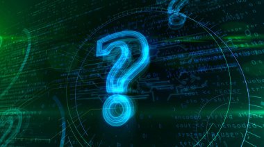 Siber arka planda soru işareti