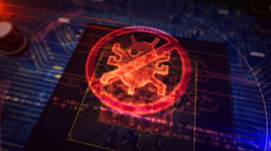Virüsten koruma hologramı ekranlı gemide cpu