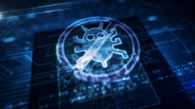 Virüsten koruma hologramı ekranlı gemide cpu