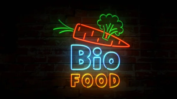 Bio food neon — Stock Photo, Image
