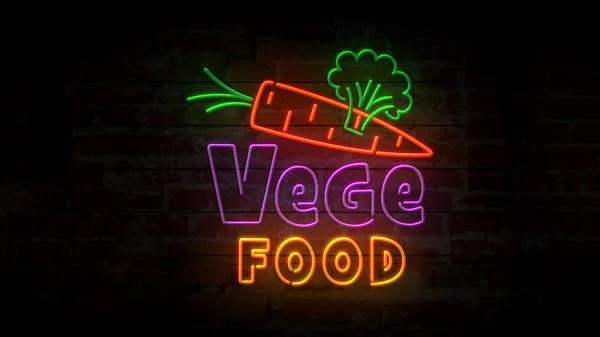 Vege food neon — Stock Photo, Image